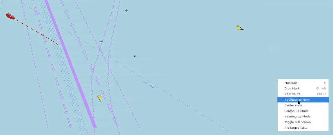 ECDIS navigate to button